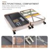 Premium ABS Travel Luggage Set , 3-Piece TSA Lock Suitcase Ensemble with 20, 24, and 28 Inch Sizes with 360Â° Spinner Wheels, light grey and golden -