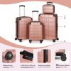 Luggage Sets ABS+PC Hardshell 4pcs Luggage Hardside Lightweight Durable Suitcase sets Spinner Wheels Suitcase with TSA Lock (12/20/24/28),ROSE GOLD -