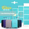 Expandable Hardshell Suitcase Double Spinner Wheels PP Luggage Sets Lightweight Durable Suitcase with TSA Lock,3-Piece Set (20/24/28) , Lake Blue - as