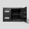 Steel Security Safe and Lock Box with Electronic Keypad - Secure Cash, Jewelry, ID Documents, Black,1.85 Cubic Feet - as Pic