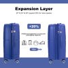 Expandable Hardshell Suitcase Double Spinner Wheels PP Luggage Sets Lightweight Durable Suitcase with TSA Lock,3-Piece Set (20/24/28) ,Navy - as Pic