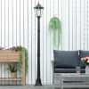 Outsunny 77" Solar Lamp Post Light, Waterproof Aluminum Outdoor Vintage Street Lamp, Motion Activated Sensor PIR, Adjustable Brightness, for Garden, L