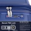 Expandable Hardshell Suitcase Double Spinner Wheels PP Luggage Sets Lightweight Durable Suitcase with TSA Lock,3-Piece Set (20/24/28) ,Navy - as Pic
