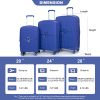 Expandable Hardshell Suitcase Double Spinner Wheels PP Luggage Sets Lightweight Durable Suitcase with TSA Lock,3-Piece Set (20/24/28) ,Navy - as Pic