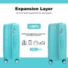 Expandable Hardshell Suitcase Double Spinner Wheels PP Luggage Sets Lightweight Durable Suitcase with TSA Lock,3-Piece Set (20/24/28) , Lake Blue - as