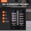 VEVOR 24" Wine and Beverage Refrigerator, 78 Cans and 20 Bottles Dual Zone Tempered Glass Door, Digital Temper Control, Blue LED Light, Child Lock, Bu