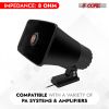 5Core Indoor Outdoor PA Horn Speaker Pair 8 x 5 Inch Loud PA System 8 Ohm 65W Loud Siren Audio - Black