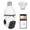 E27 WiFi Bulb Camera 1080P FHD WiFi IP Pan Tilt Security Surveillance Camera with Two-Way Audio Full Color Night Vision Flood Light Motion Track