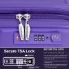 Expandable Hardshell Suitcase Double Spinner Wheels PP Luggage Sets Lightweight Durable Suitcase with TSA Lock,3-Piece Set (20/24/28) , Purple - as Pi