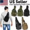 Mens Backpack Tactical Sling Shoulder Bag Molle Travel Chest Pack Outdoor Hiking - Black
