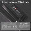 Luggage Sets ABS Hardshell 3pcs Luggage, Lightweight Durable Suitcase sets Spinner Wheels Suitcase with TSA Lock 20''24''28'' Available(Black) - Black